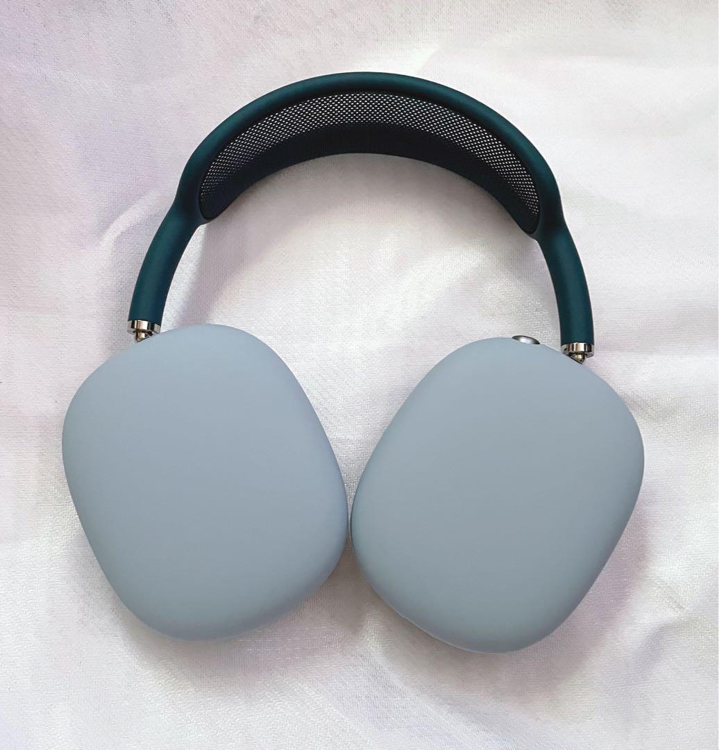 AirPods MAX 本体 スカイブルー　イヤーシリコンカバー付き　美品