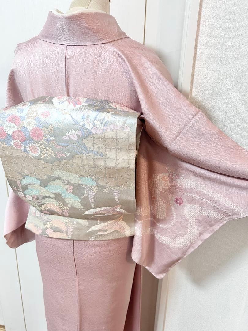 美品　未使用　しつけ糸付き　正絹訪問着　フルセット4点　卒業式　入学式　お宮参り