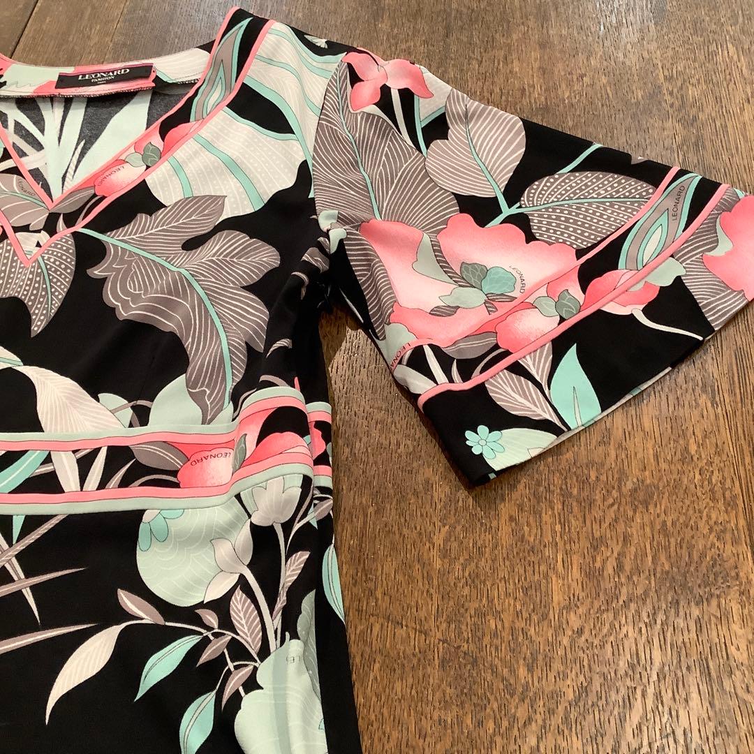 LEONARD FASHION レオナール　花柄ワンピース　サイズL