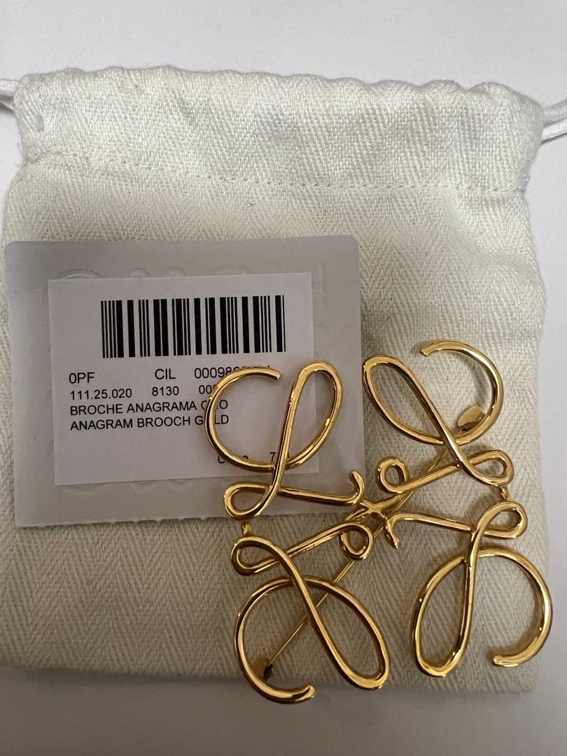 LOEWE アナグラムブローチ ゴールド