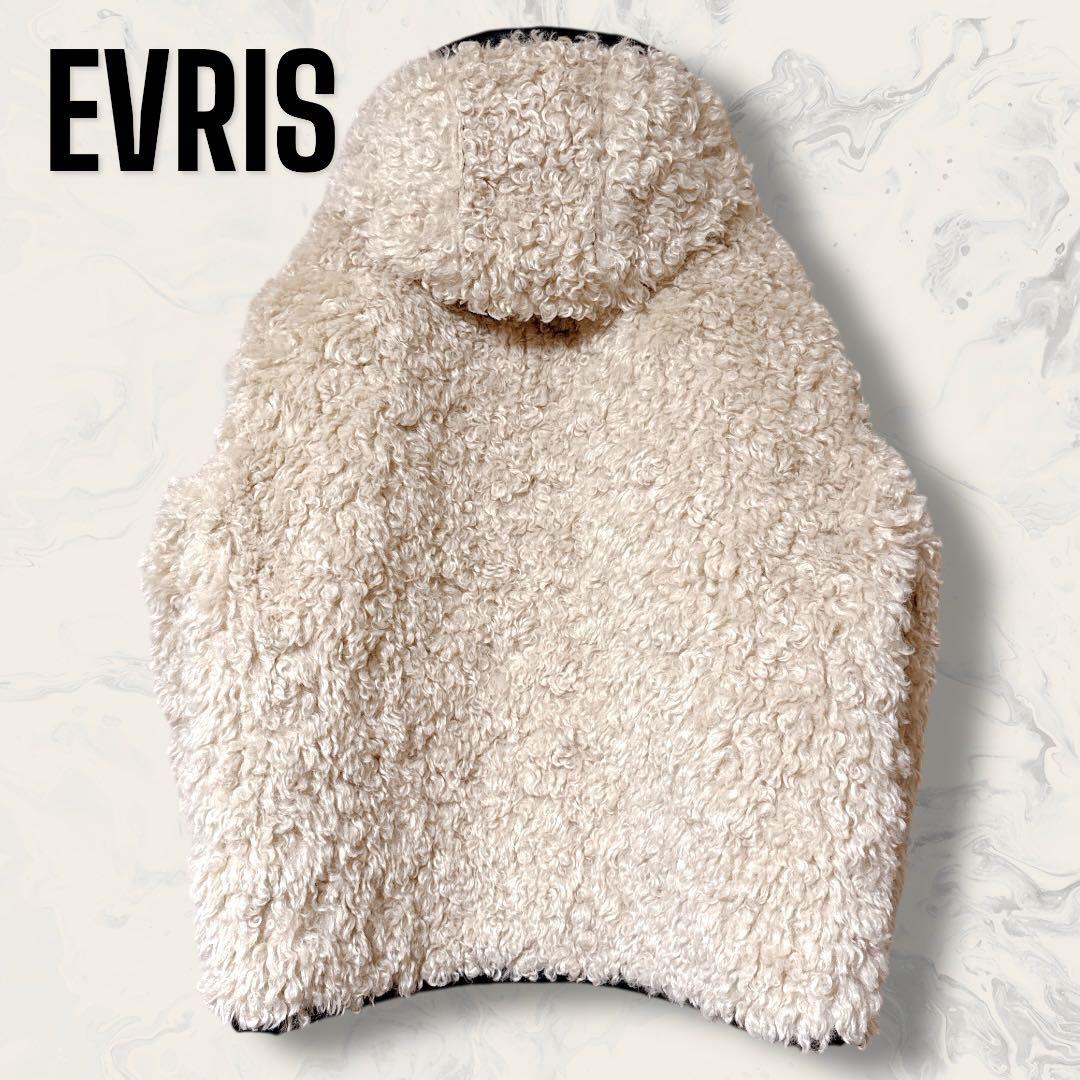 【未使用】 EVRIS 2way リバーシブル フード ボア ブルゾン