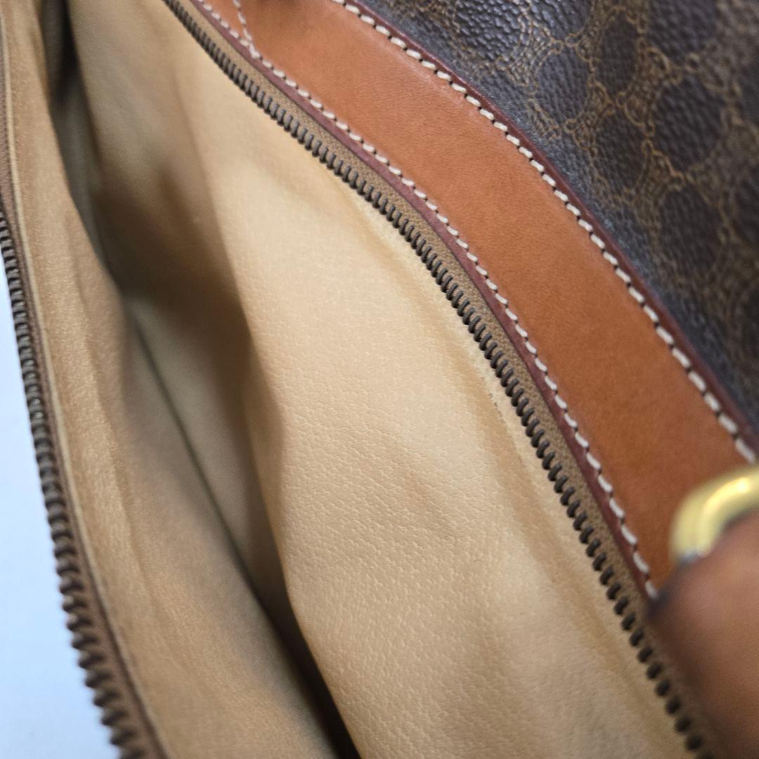 美品 CELINE ミニボストンバッグ マカダム トリオンフ金具 A4収納可能