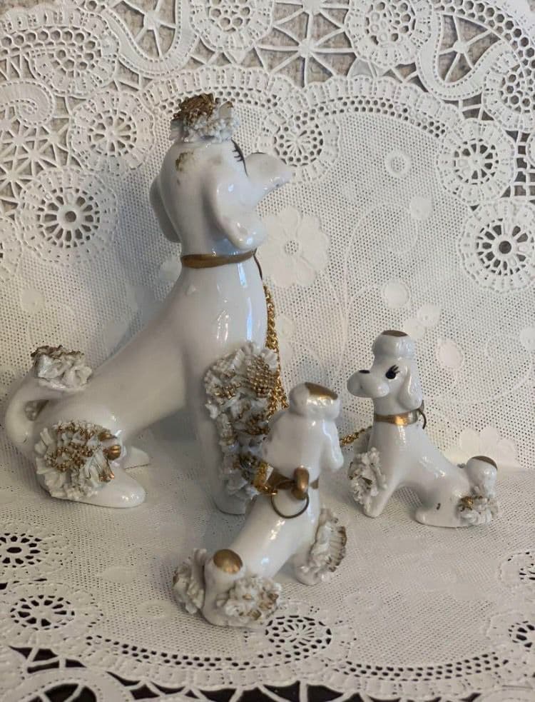 【フランス 30'】陶器のスパゲティプードル/３匹セット