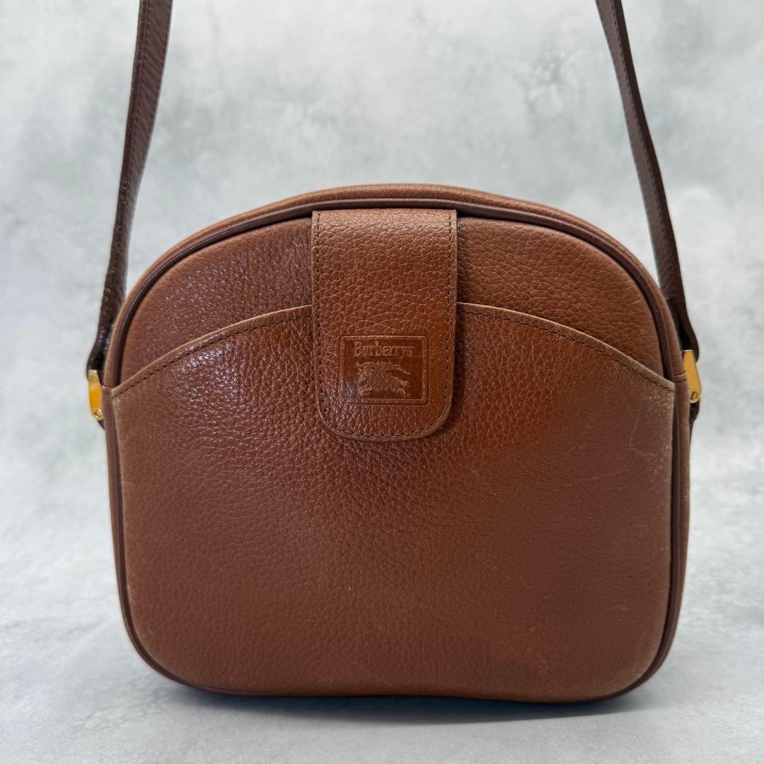 BURBERRYS バーバリー ショルダーバッグ レザー シャドーホース 茶色