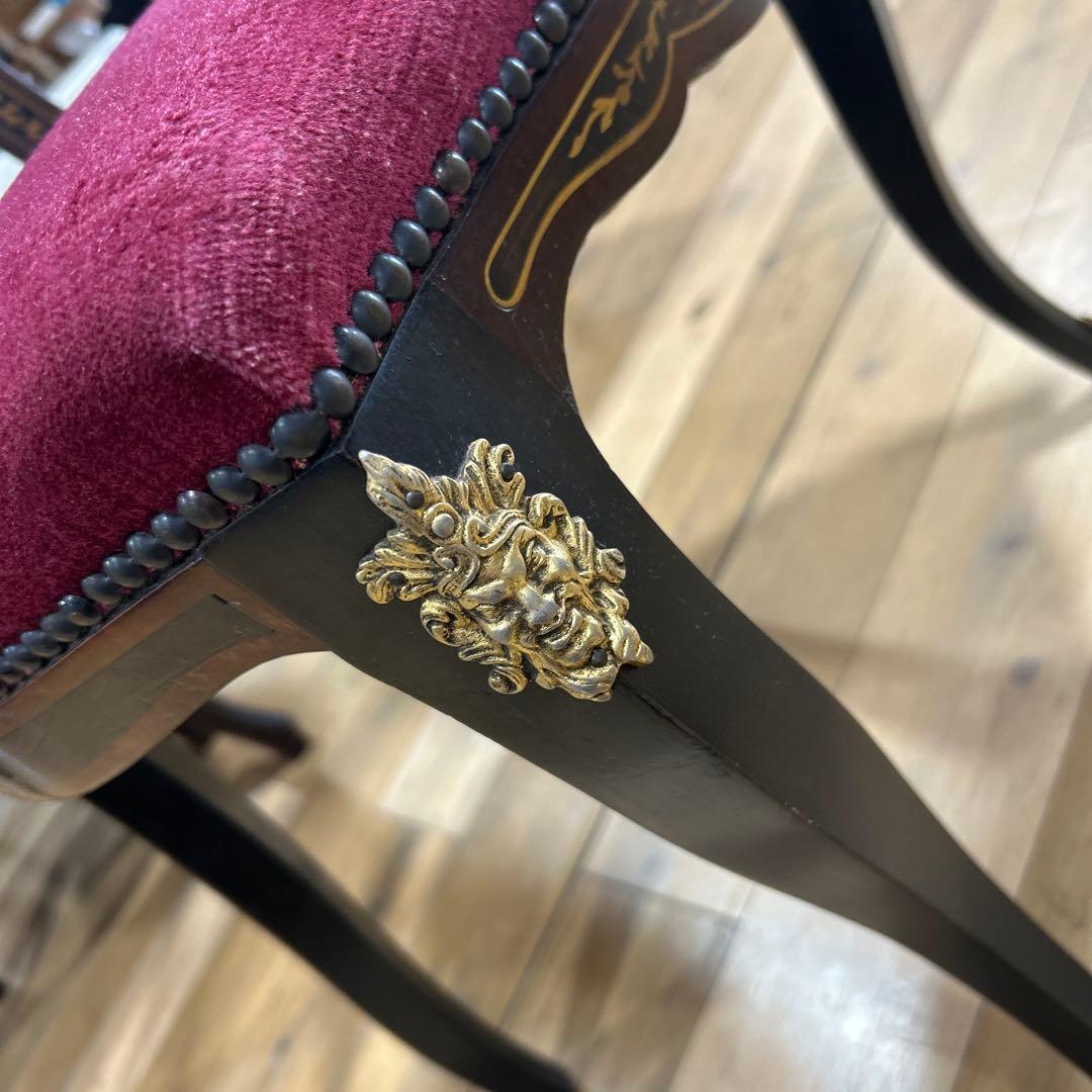 ワインレッド椅子　西洋　英国アンティーク バルーンバックチェア　レトロ