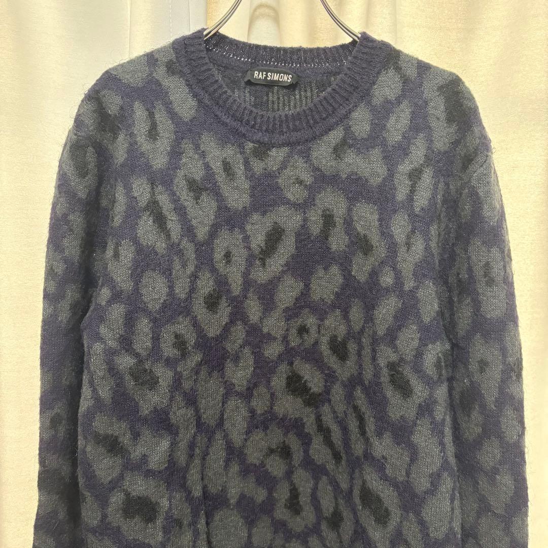 RAF SIMONS Archive レオパード モヘア ニット