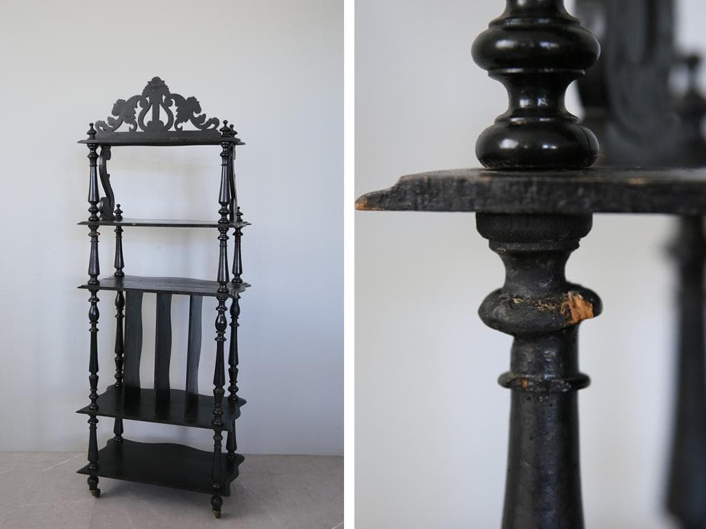 フランスアンティークナポレオン3世様式シェルフ/キャビネット飾り棚(89-233