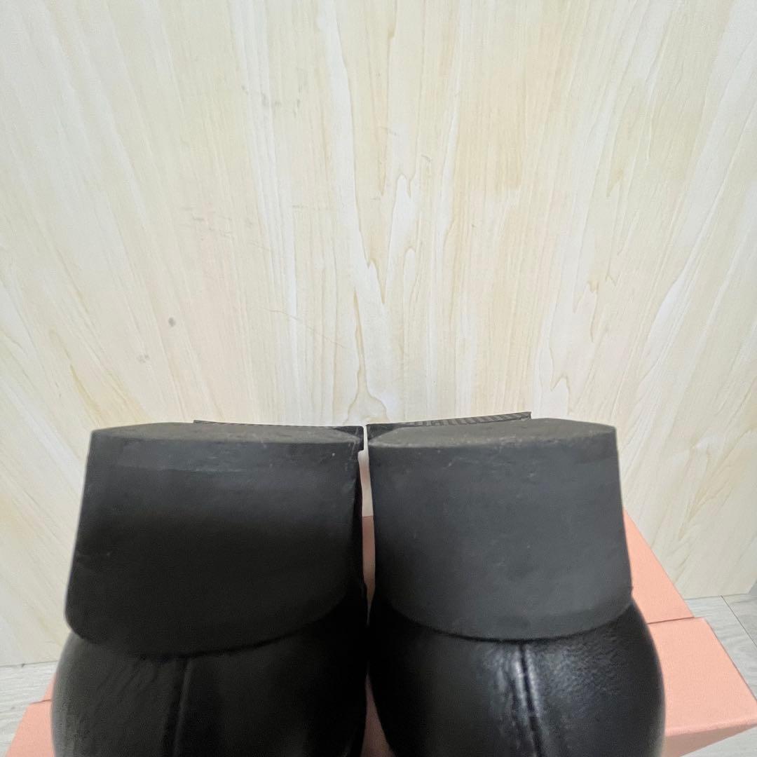 本革　FabioRusconi 24.5cm ストレッチショートブーツ ブラック