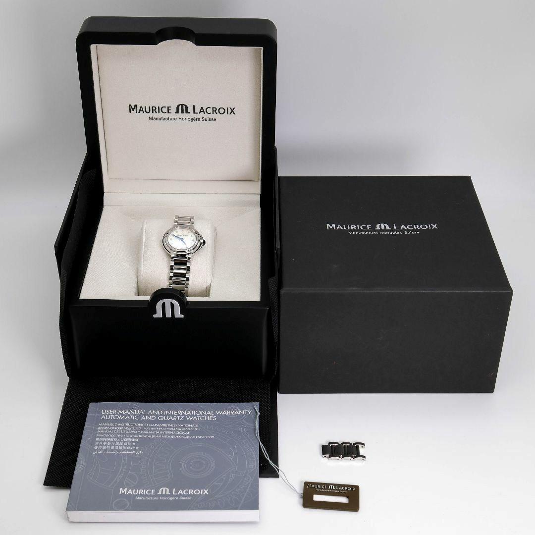 稼働 モーリスラクロア 腕時計 11Pダイヤ ホワイトシェル 新品電池 2119