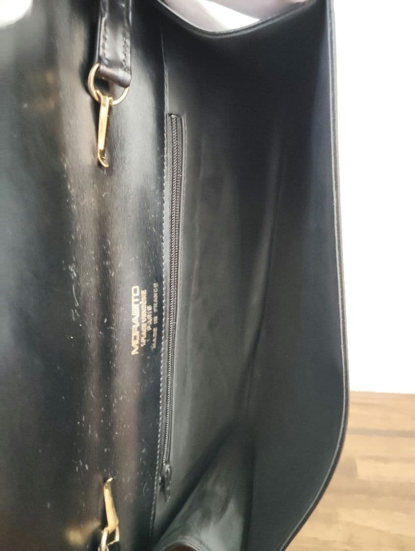 美品　モラビト　ヴァンドーム　ショルダーバッグ　レザー　ブラック 保護袋