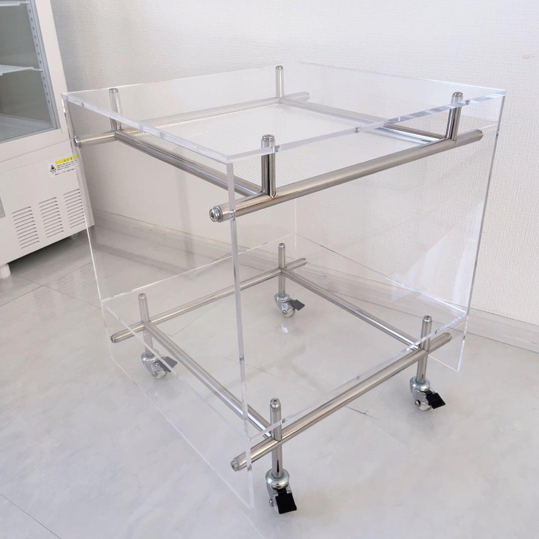 アクリルコーヒーテーブル　サイドテーブル　キャスター付き　モジュール家具 収納