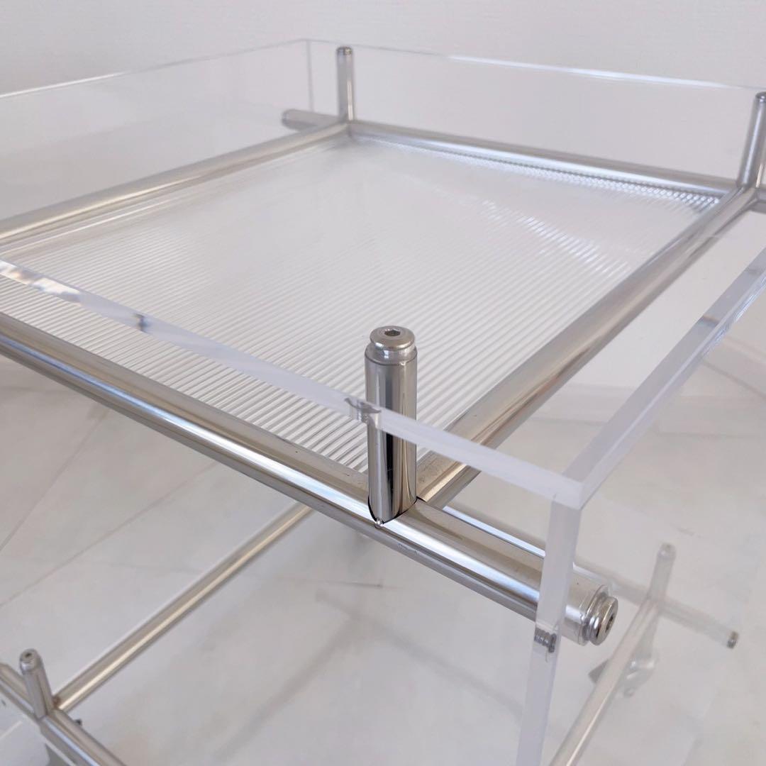 アクリルコーヒーテーブル　サイドテーブル　キャスター付き　モジュール家具 収納