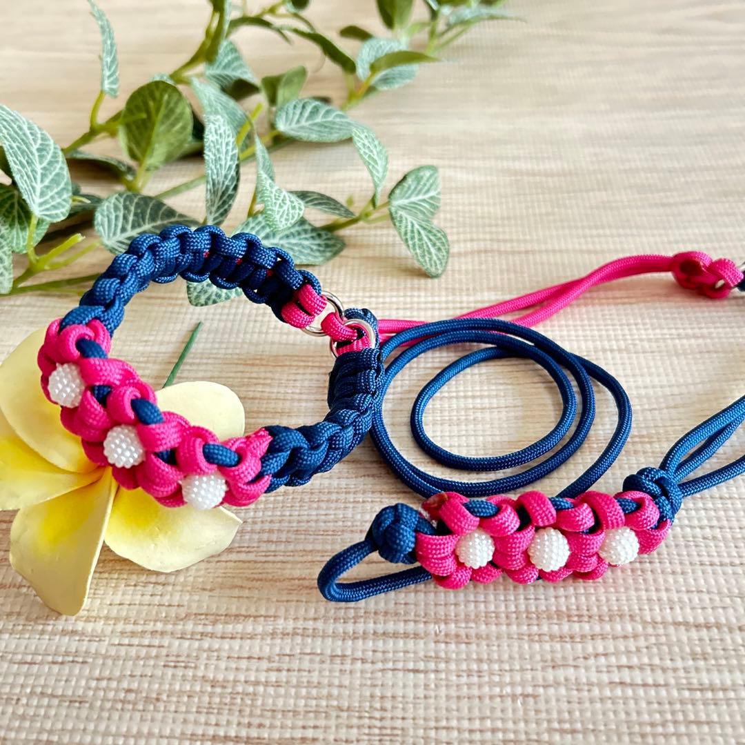 パラコードリード&首輪一体型　ハーフチョーク　No.118