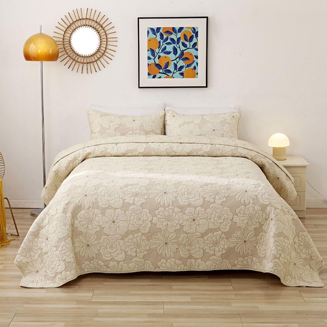 キルトベッドカバー3点セット綿マルチカバー キルティング 282