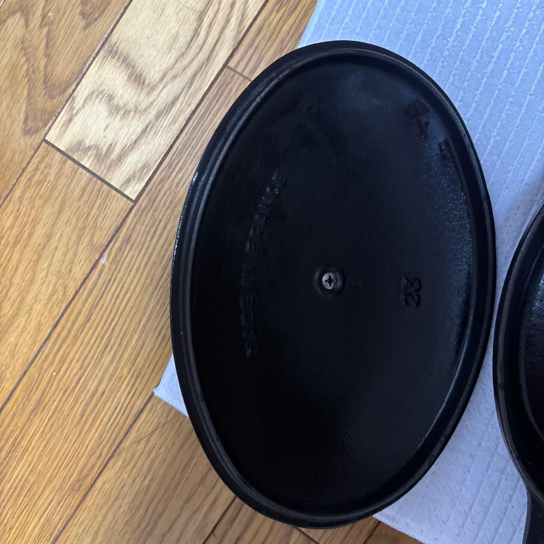 staub オーバル　ホットプレート　23 ブラック　黒　ストウブ