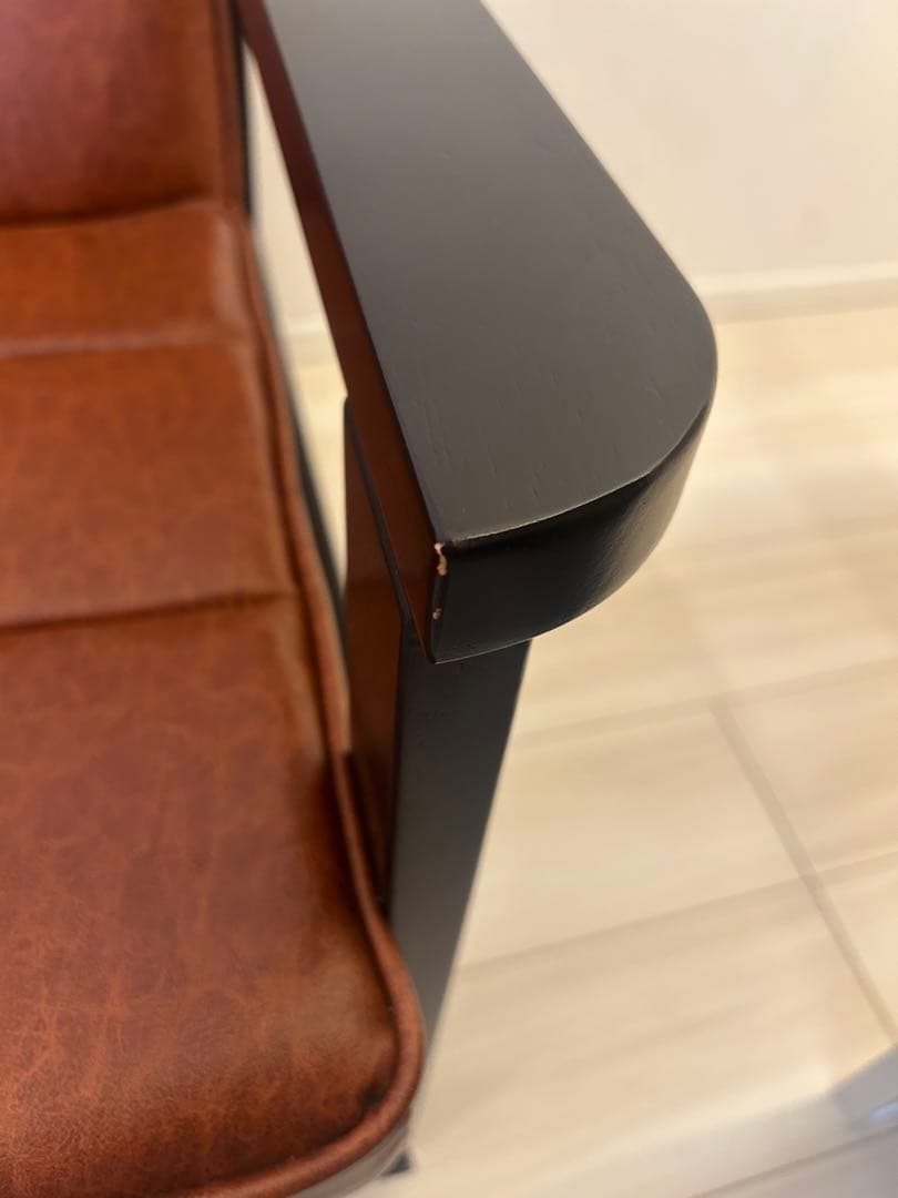 【送料込み】2人掛け ソファー 合皮 レザー調 ブラウン