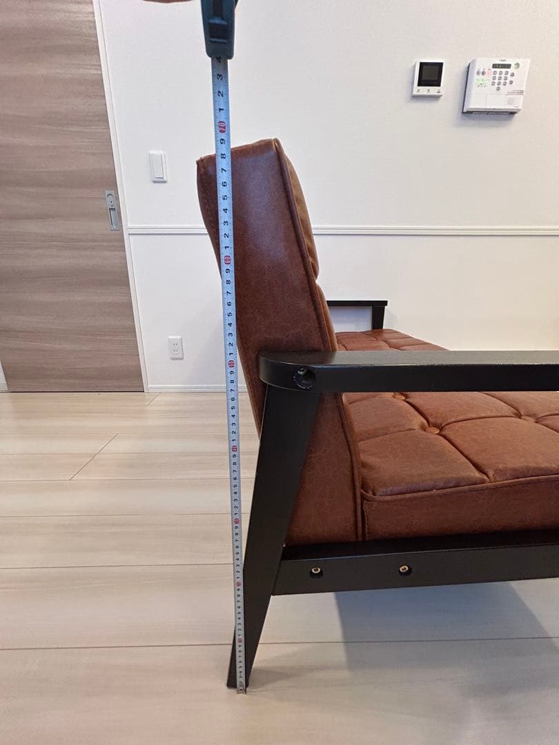 【送料込み】2人掛け ソファー 合皮 レザー調 ブラウン