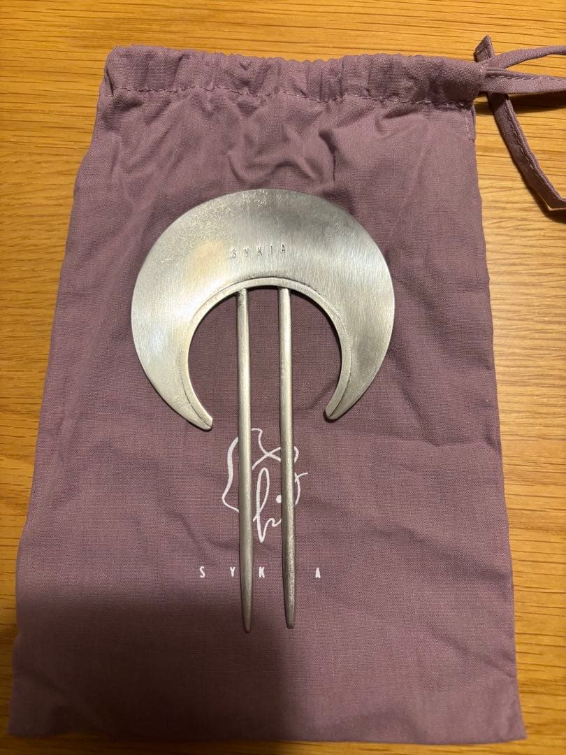 Moon Plate Hair Fork（silver）