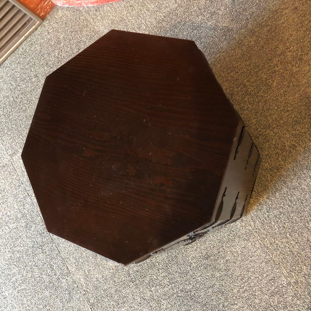 李朝 木 木工 時代物 八角箱 金具 李朝家具　収納箱韓国美術木製収納ボックス