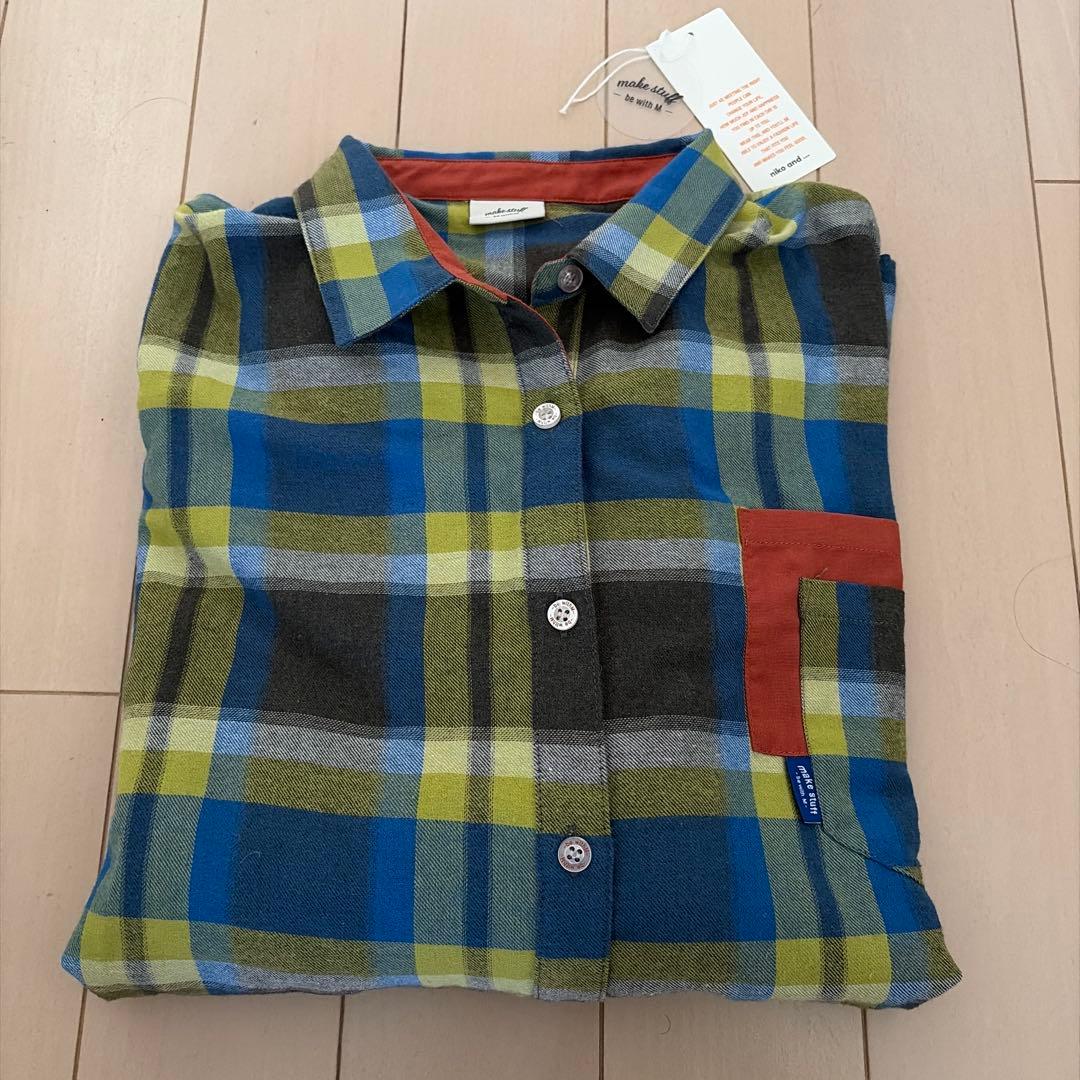 f*o様 ニコアンドnikoand…ブルーチェックシャツbe with M mi