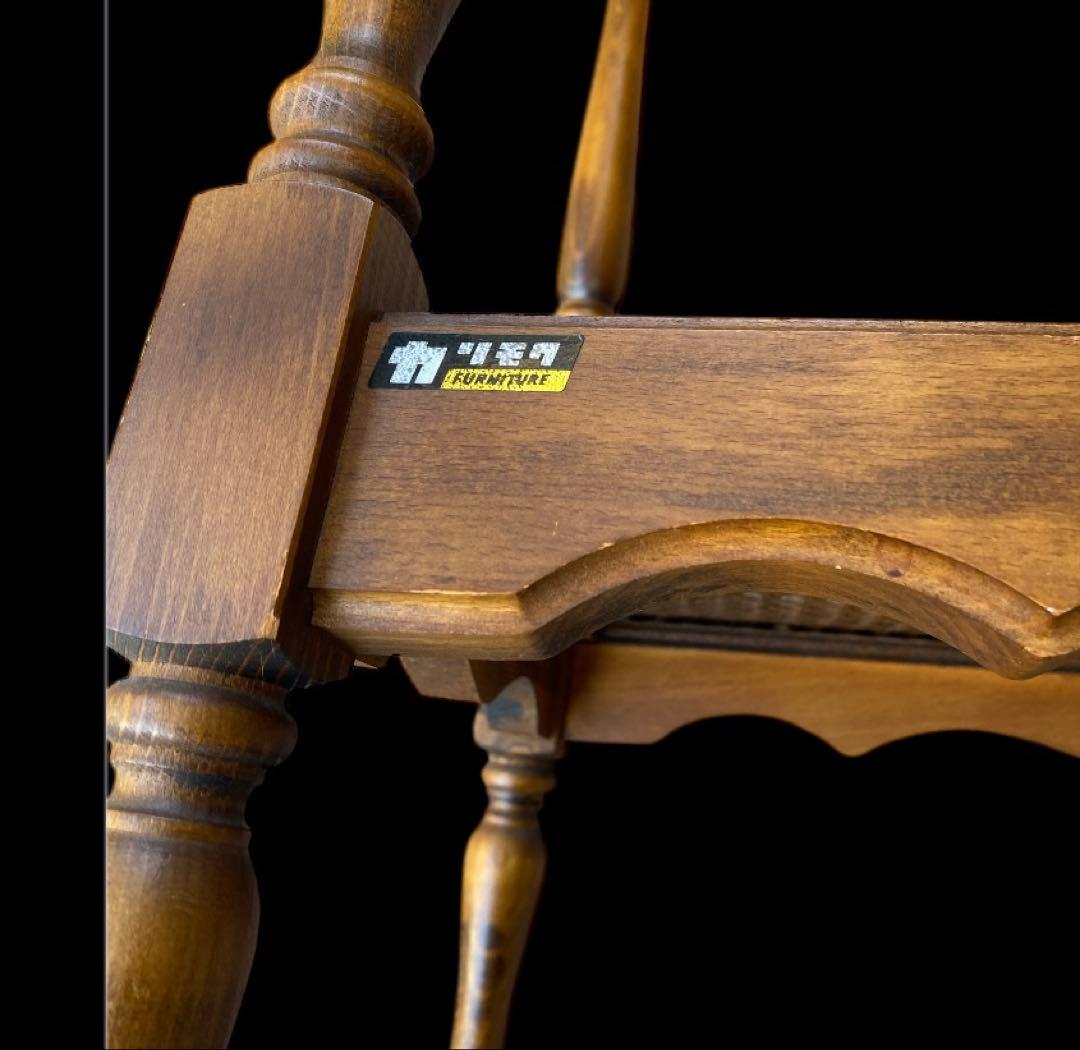 karimoku カリモク 木製 コンソールテーブル ラタン棚付き 幅60