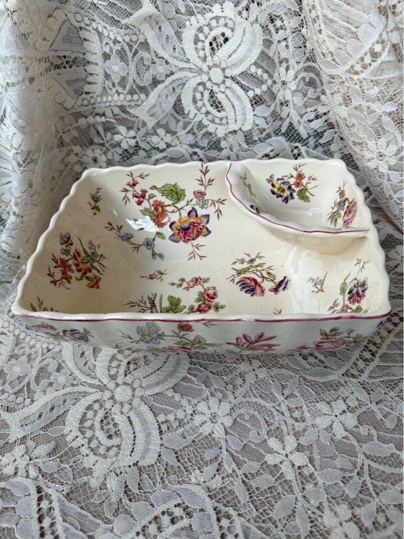 【く11】15 フランス　アンティーク　ロンシャン　　Longchamp 皿