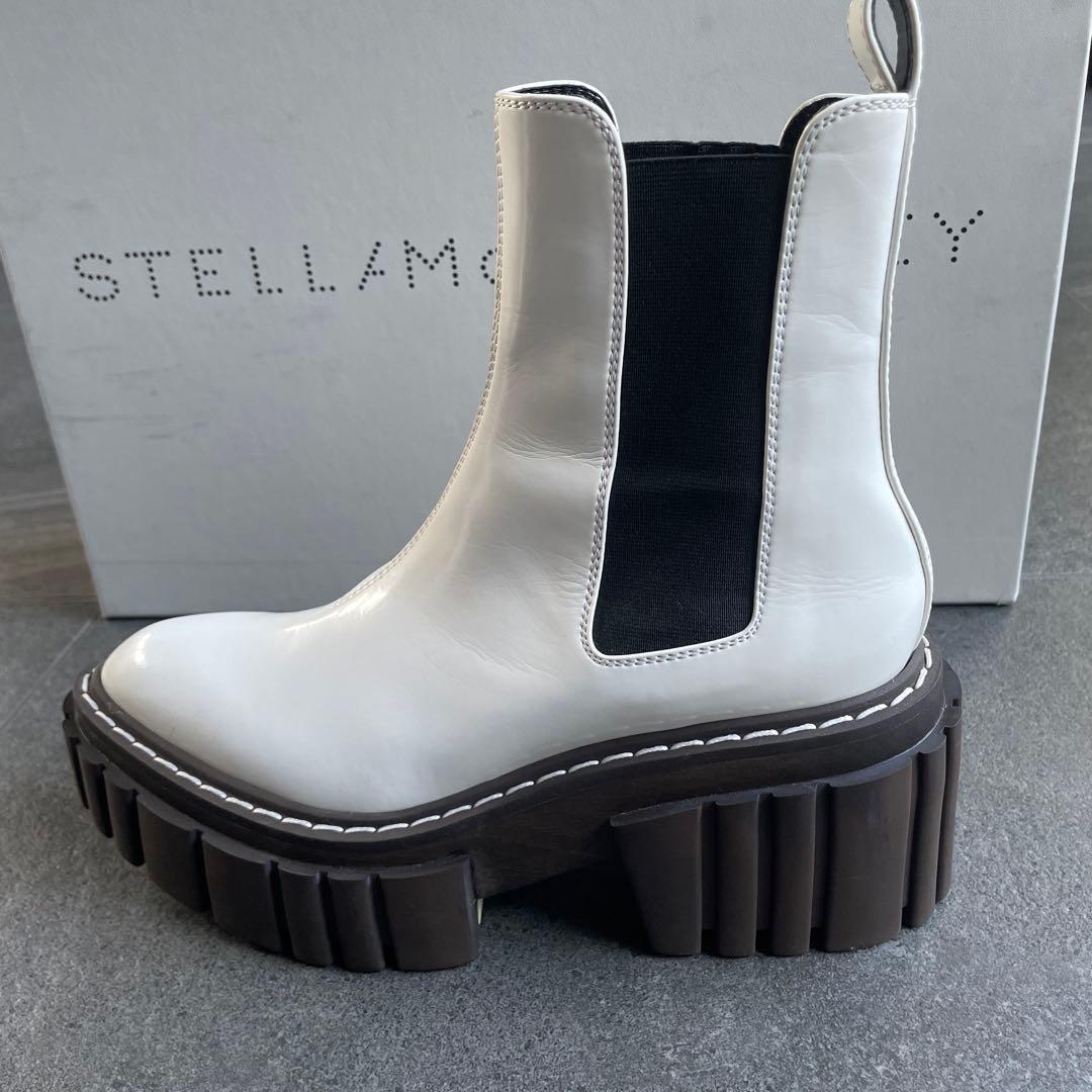 STELLA McCARTNEY サイドゴアブーツ ホワイト38 エミリー⭐︎最終