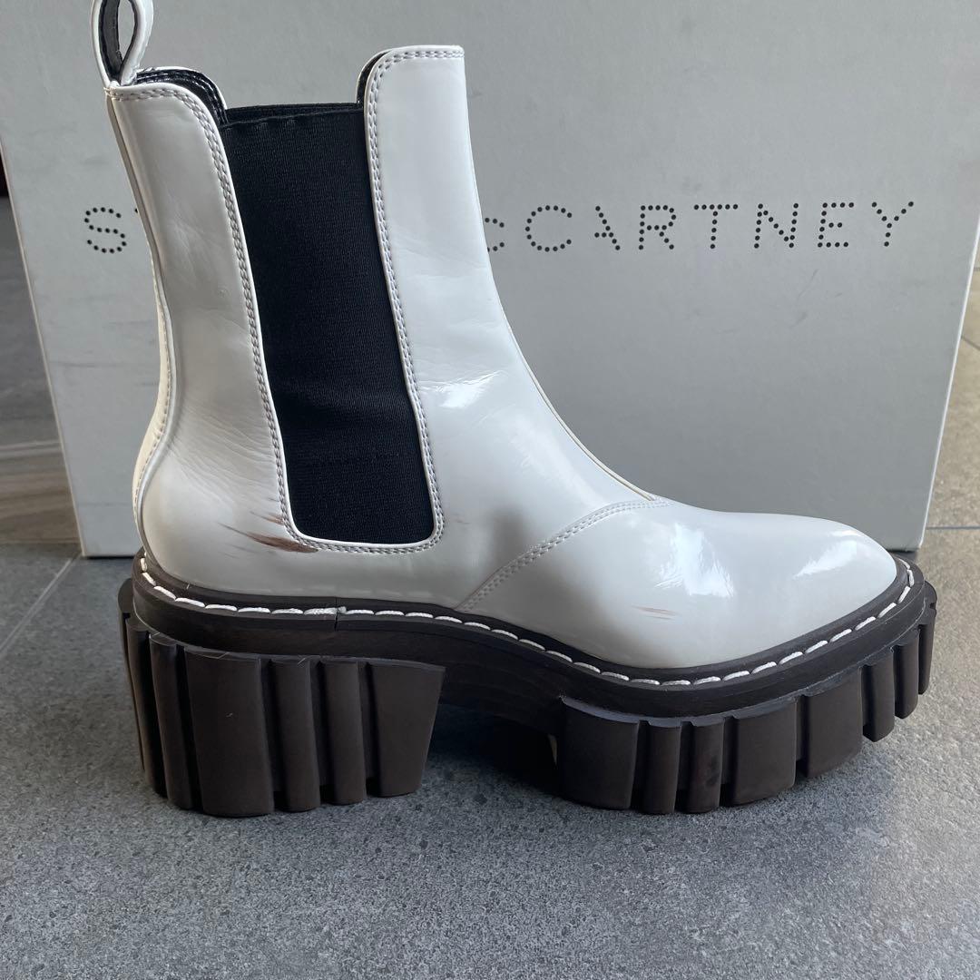 STELLA McCARTNEY サイドゴアブーツ ホワイト38 エミリー⭐︎最終