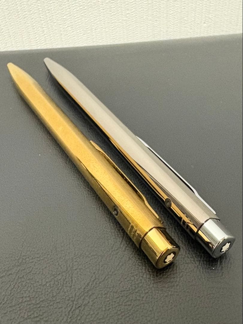 モンブラン　レオナルド　ボールペン　シルバー&ゴールド2本組　動作良好美品