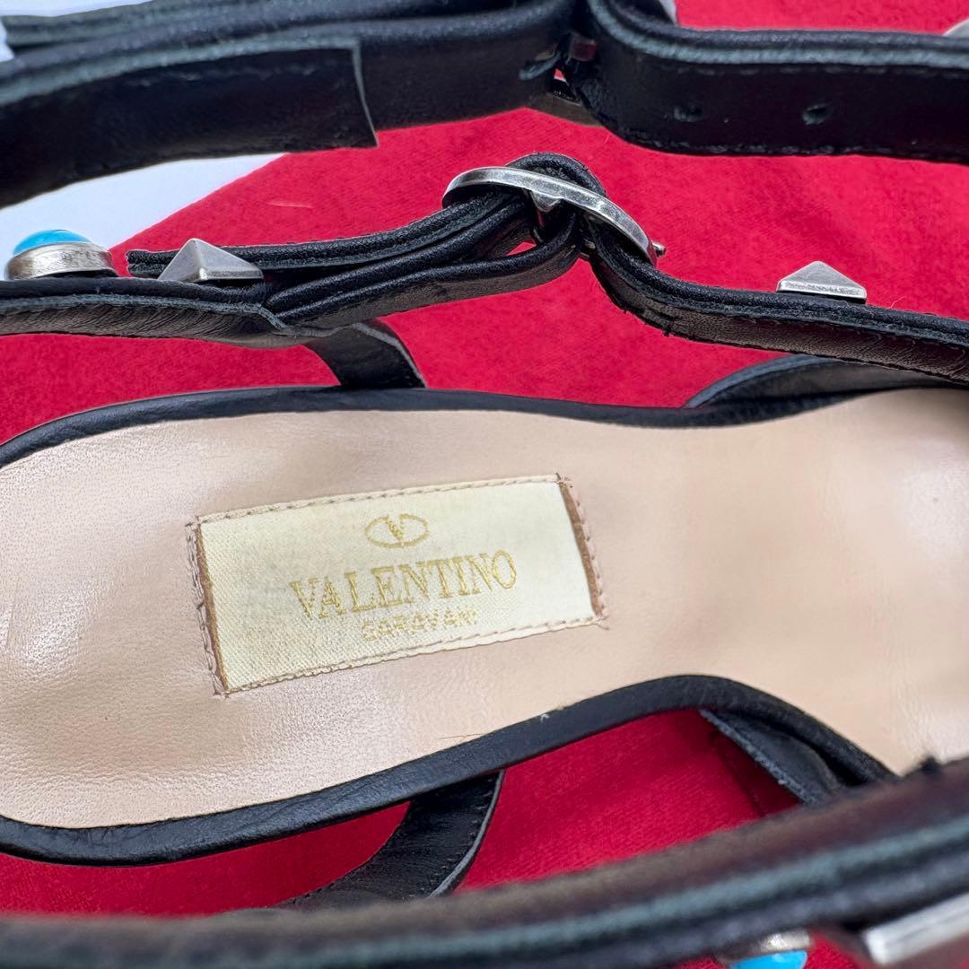 ✨美品✨ヴァレンティノガラヴァーニ　ロックスタッズ　ストラップ　ミュール　ヒール