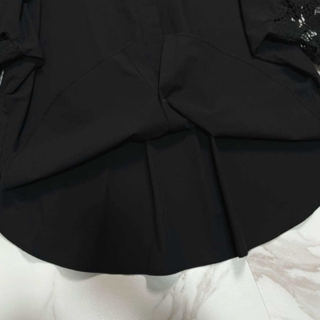 新品タグ付✨BEARDSLEY ビアズリー 袖レースシャツ ブラウス ブラック