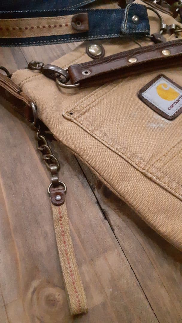 デニムリメイク★★★OUOUTDOOR VINTAGE 肩掛けトート&腰袋付き