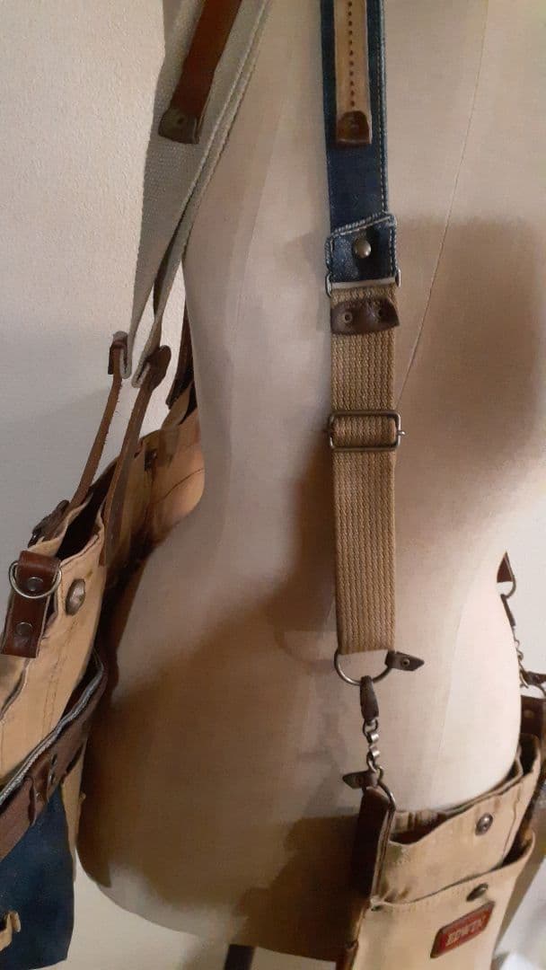 デニムリメイク★★★OUOUTDOOR VINTAGE 肩掛けトート&腰袋付き