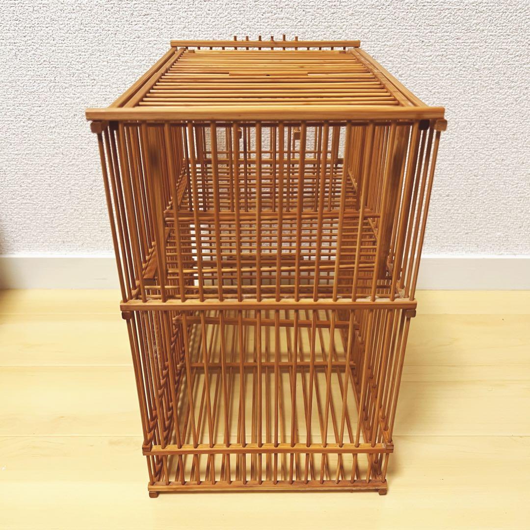 【蔵出し出品】竹製 鳥籠 落とし籠