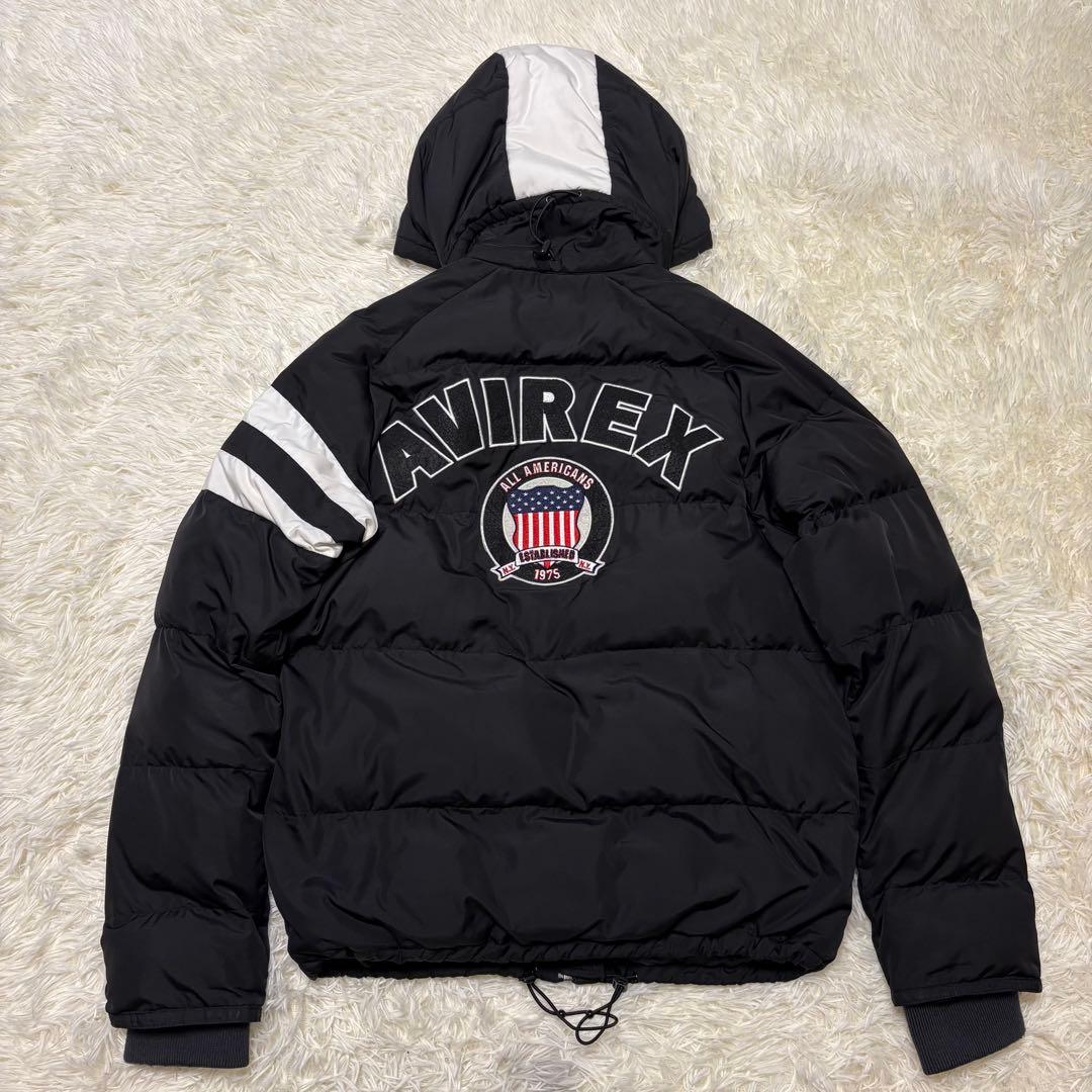 AVIREX アヴィレックス ダウンジャケット 中綿 アーチロゴ 刺繍 ワッペン