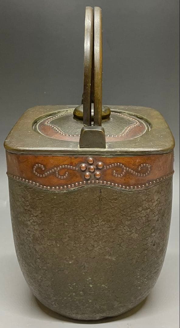 金工師　金屋五郎三郎　注水　薬缶　口蓋付　銅製　茶道具　N773