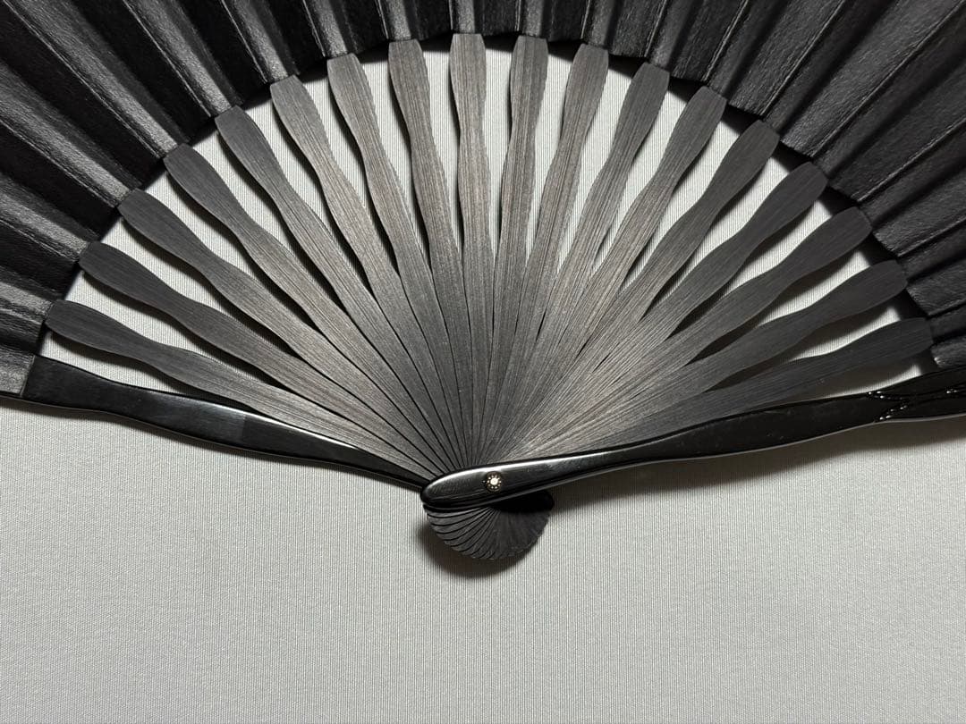 扇子　33cm 十松屋福井扇舗　波濤日輪図　負修羅扇　桐箱　仕舞扇　能楽　着物