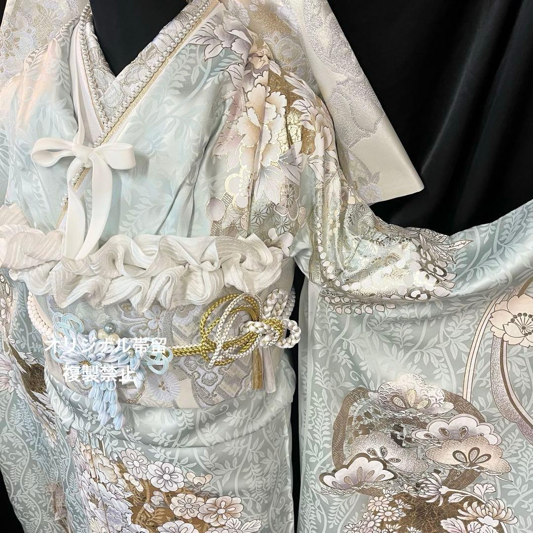 ■オーダー仕立て付き■新作■水色正絹振袖フルセット■振袖一式■成人式