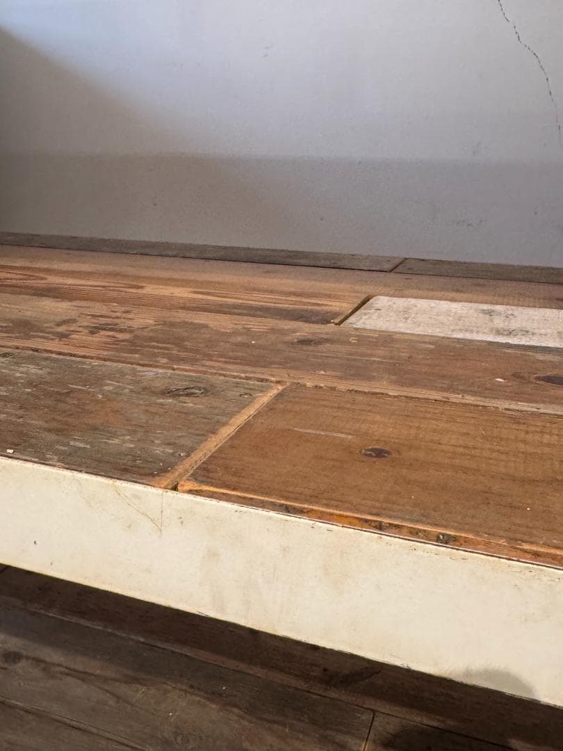 古材 オープンシェルフ アイアン スチールラック ヴィンテージ ホワイトペイント