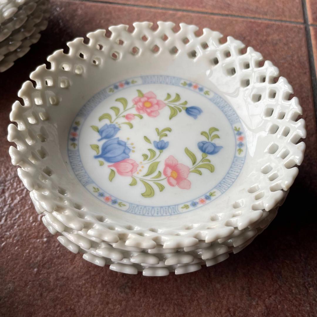 未使用）計11枚 大皿1/平皿5/深め取皿5 ケイトマイアンヌ 網透かし