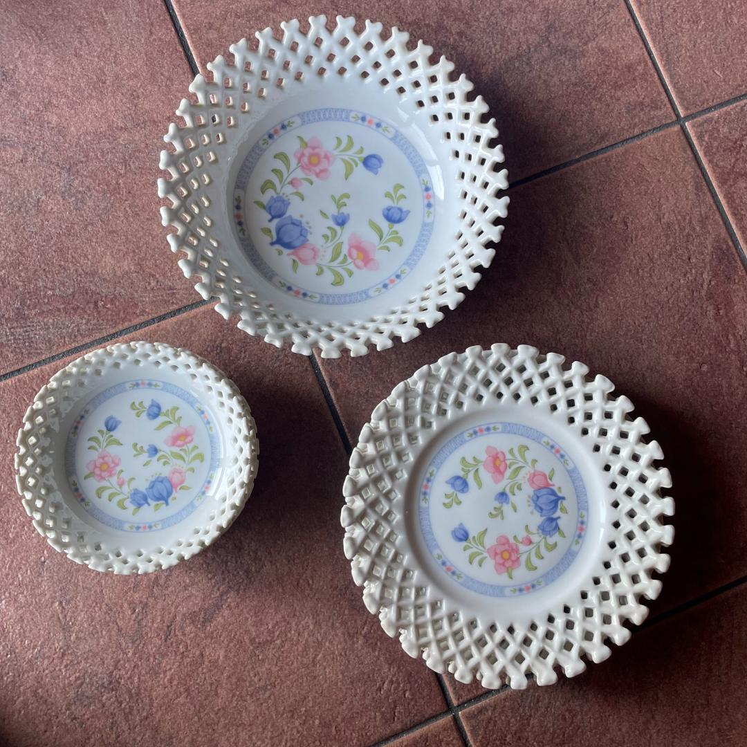 未使用）計11枚 大皿1/平皿5/深め取皿5 ケイトマイアンヌ 網透かし