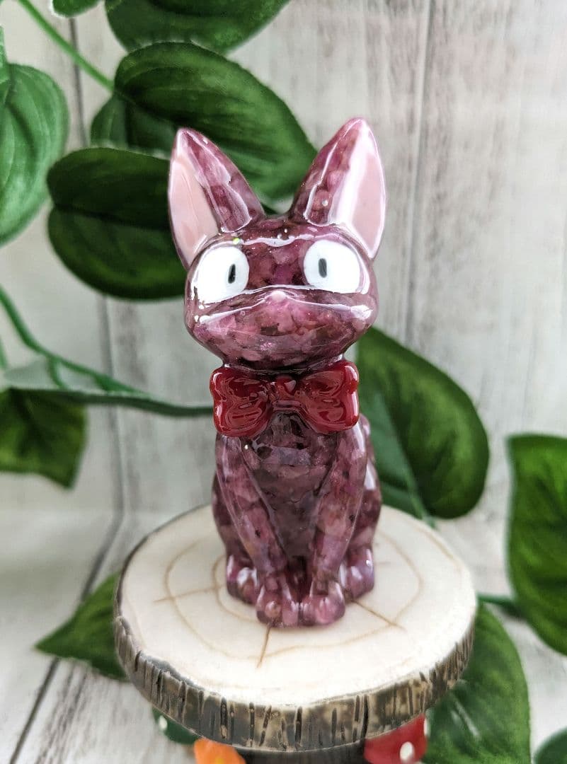 【容音】チェリーブロッサムアゲートの蝶ネクタイねこちゃん形オルゴ☆他５点