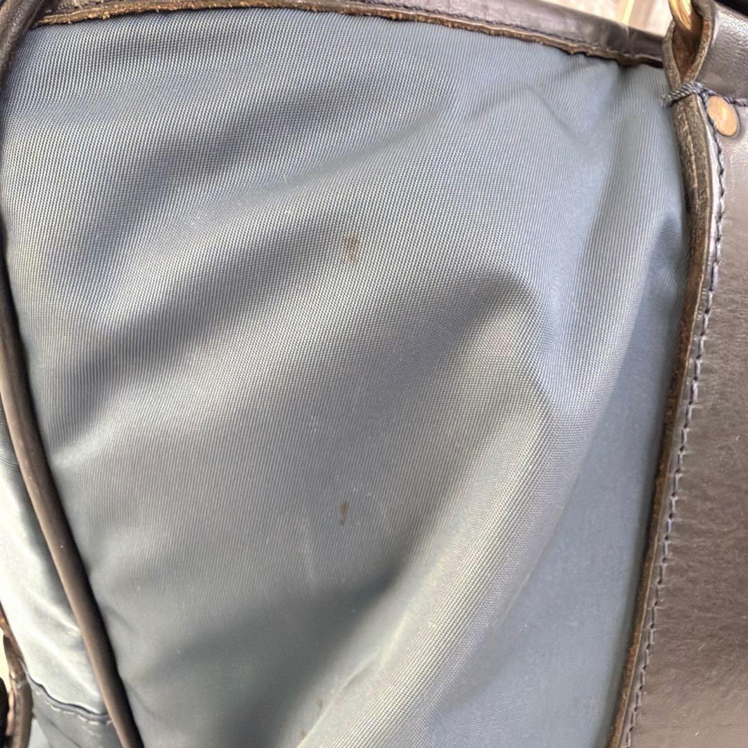 高級✨ Felisi ビジネスバック 本革 ブルー A4 大容量 ナイロン