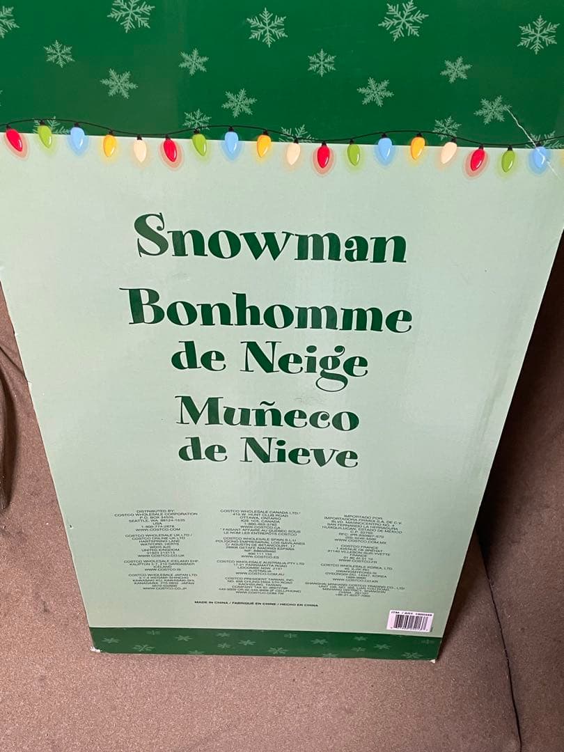 【コストコ】スノーマン　置物　雪だるま　インテリア　特大サイズ　bigサイズ