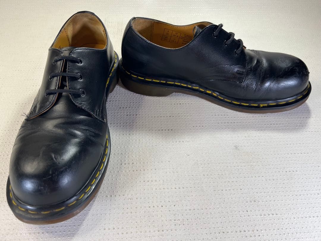 UK9_28cm Dr.Martens スチールトゥ 3EYESHOE 3ホール