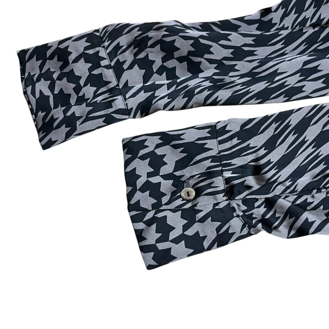 良品 LANVIN COLLECTION 千鳥格子 リボンブラウス 40 黒