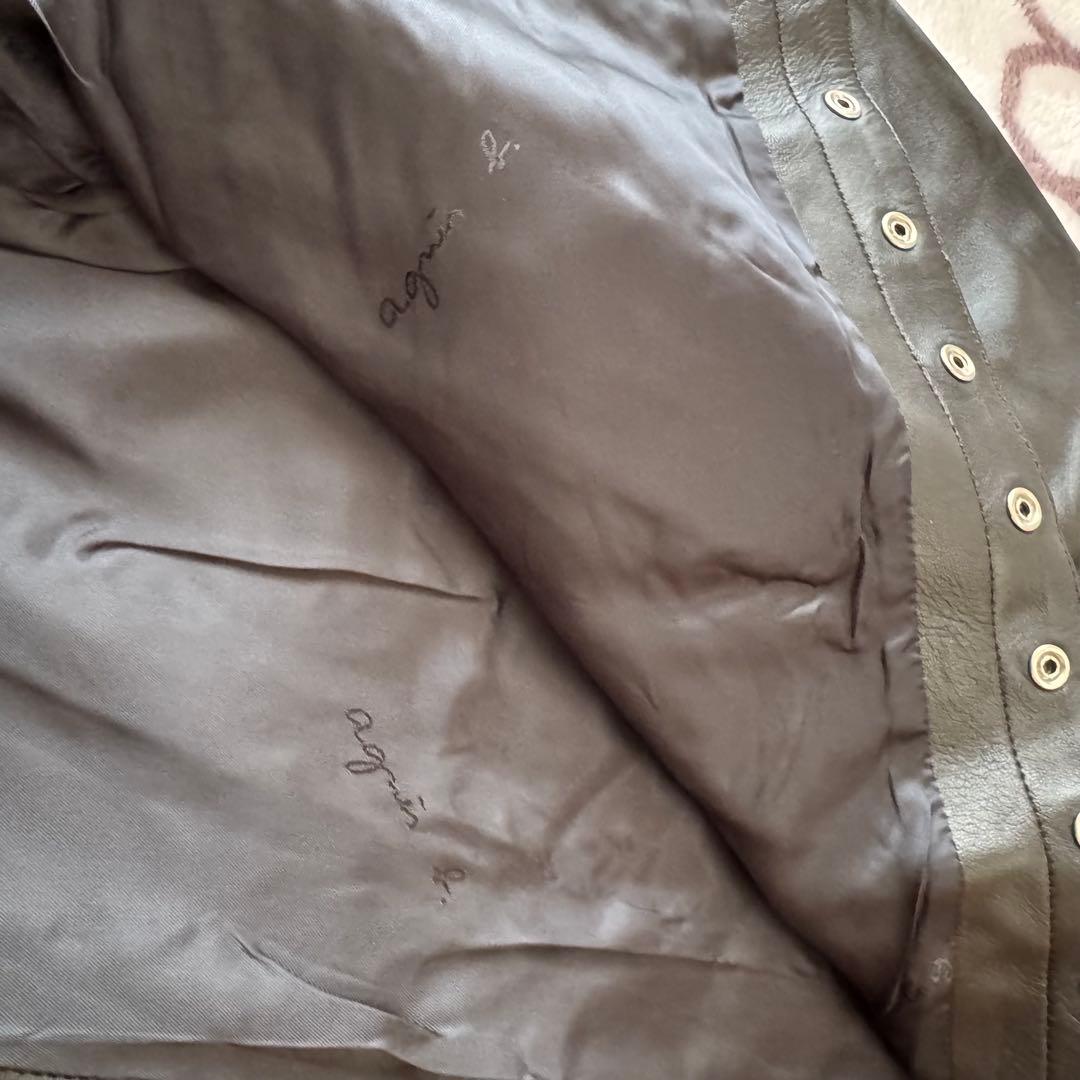 【新品未使用】アニエスベー　レザージャケット　黒　36