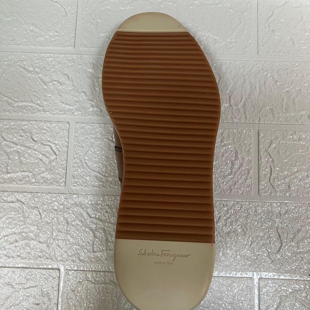 FERRAGAMO フェラガモ ブラウンレザー フリンジローファー 7 2E