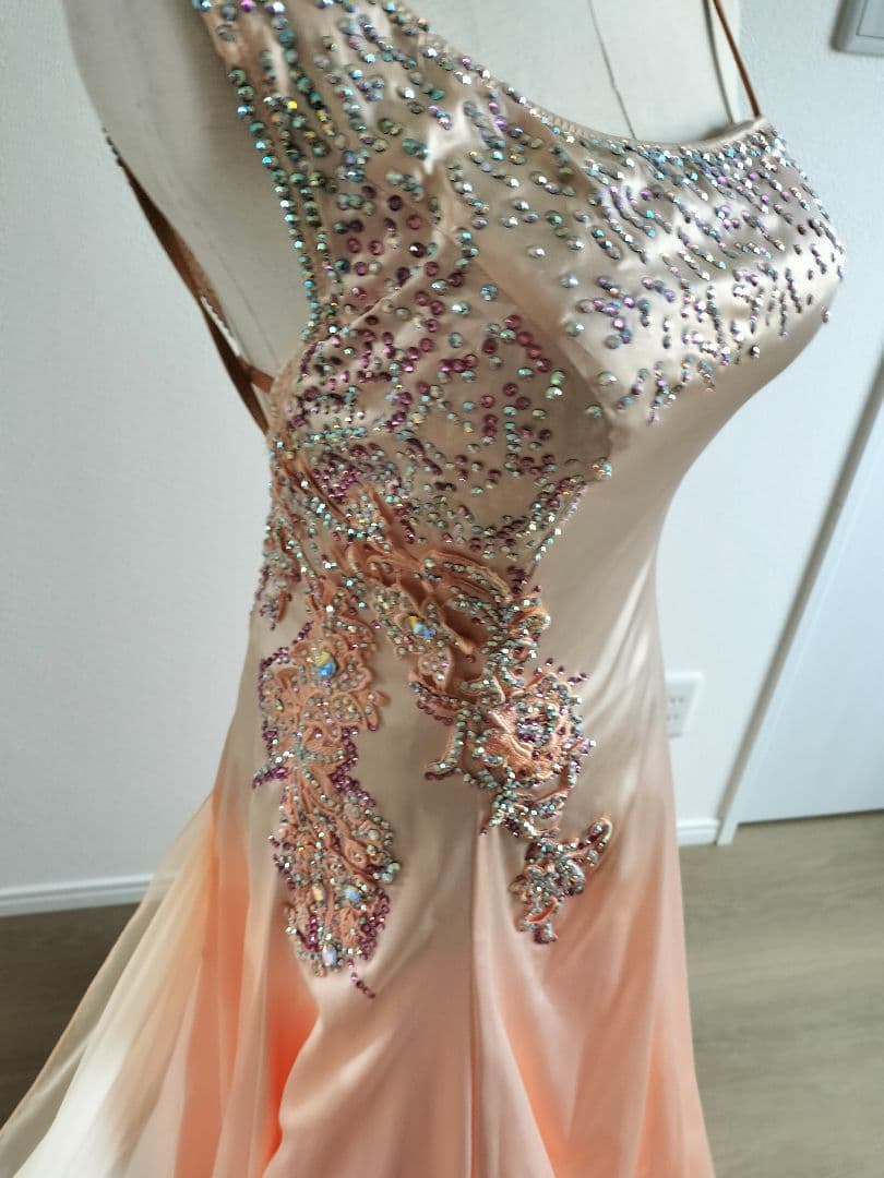 社交ダンス　サーモンピンクスタンダードドレス☆