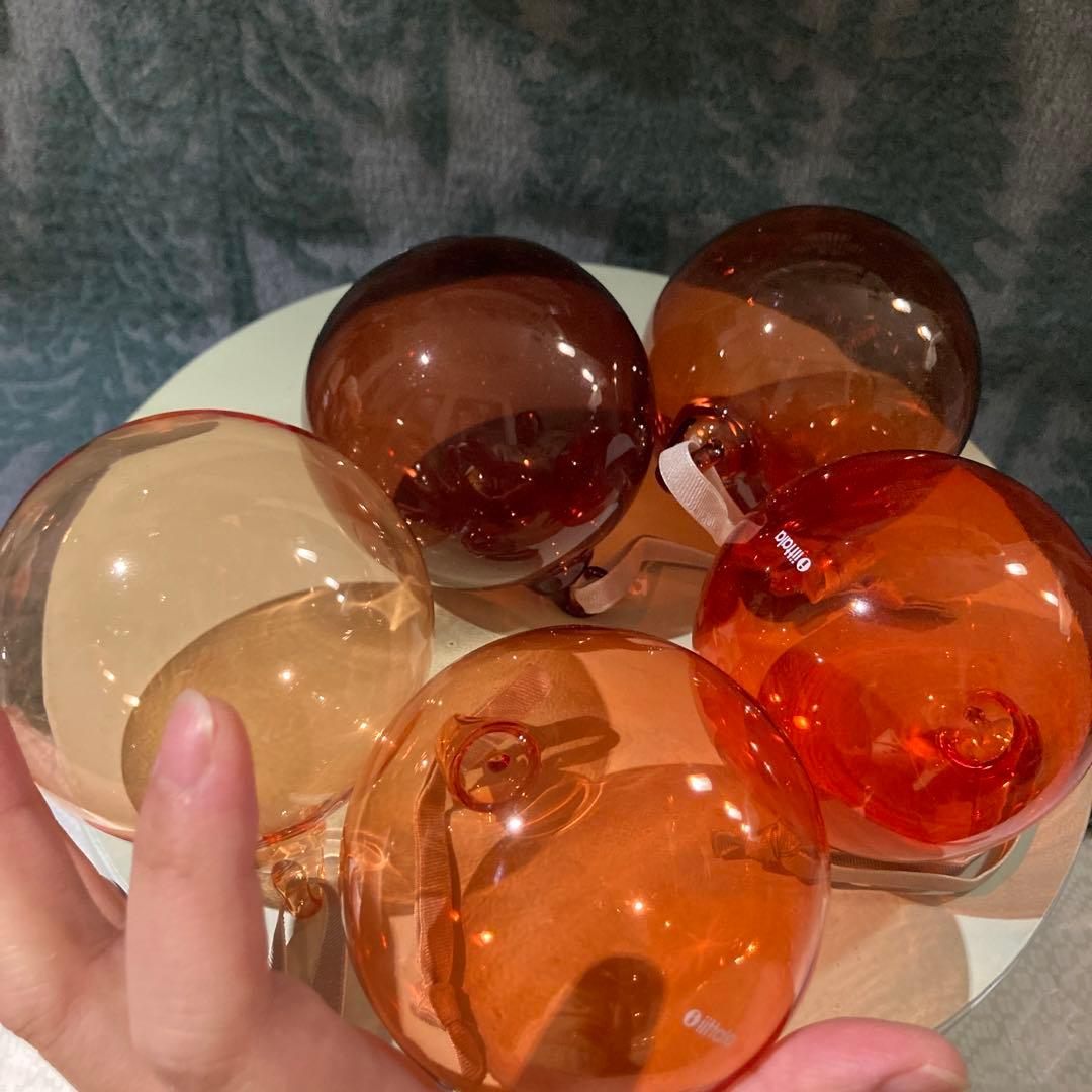 イッタラ　ガラスボール　オーナメントピンク　ミナペルホネンおまけチャームつき！